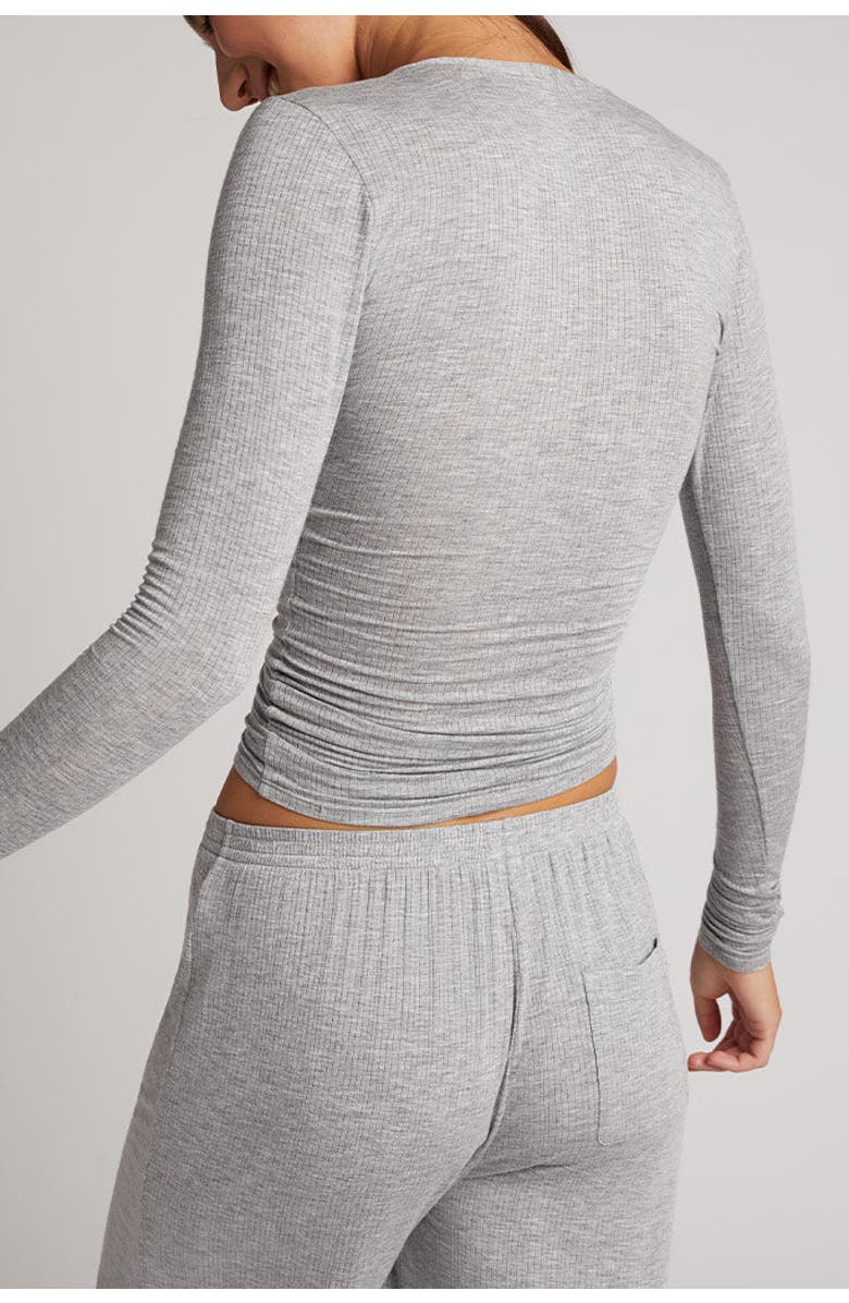 Negative Underwear Whipped Henley, Alternate, color, Heather Grey