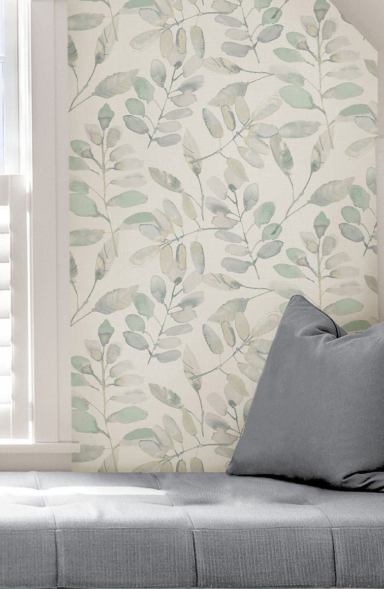 Wallpops Fable Leaf Peel & Stick Wallpaper, Alternate, color, White