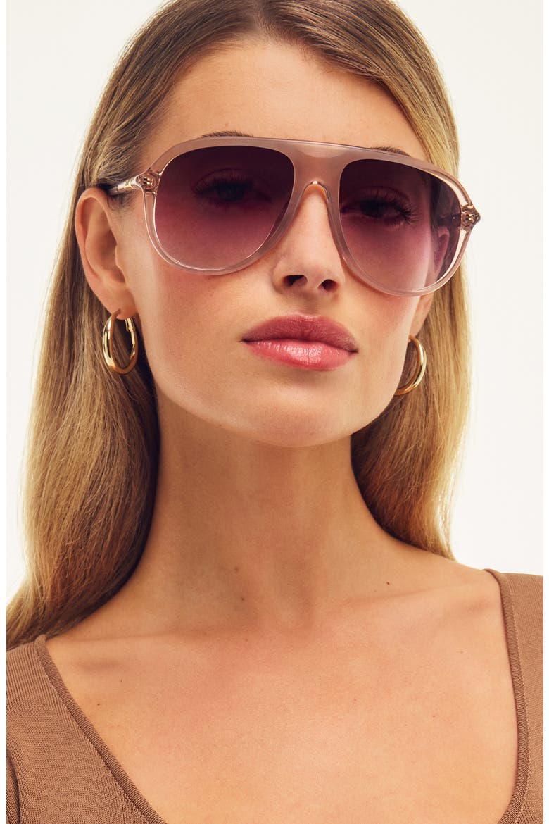 Chart Topper 54mm Aviator Sunglasses, Alternate, color, DOE/ ROUGE GLOW