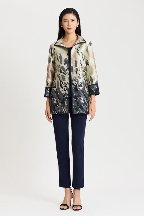 Abstract Animal Print Woven Jacket