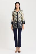 Ming Wang Abstract Animal Print Woven Jacket