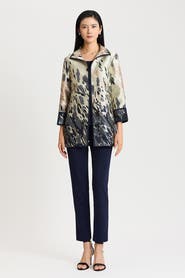 Ming Wang Abstract Animal Print Woven Jacket