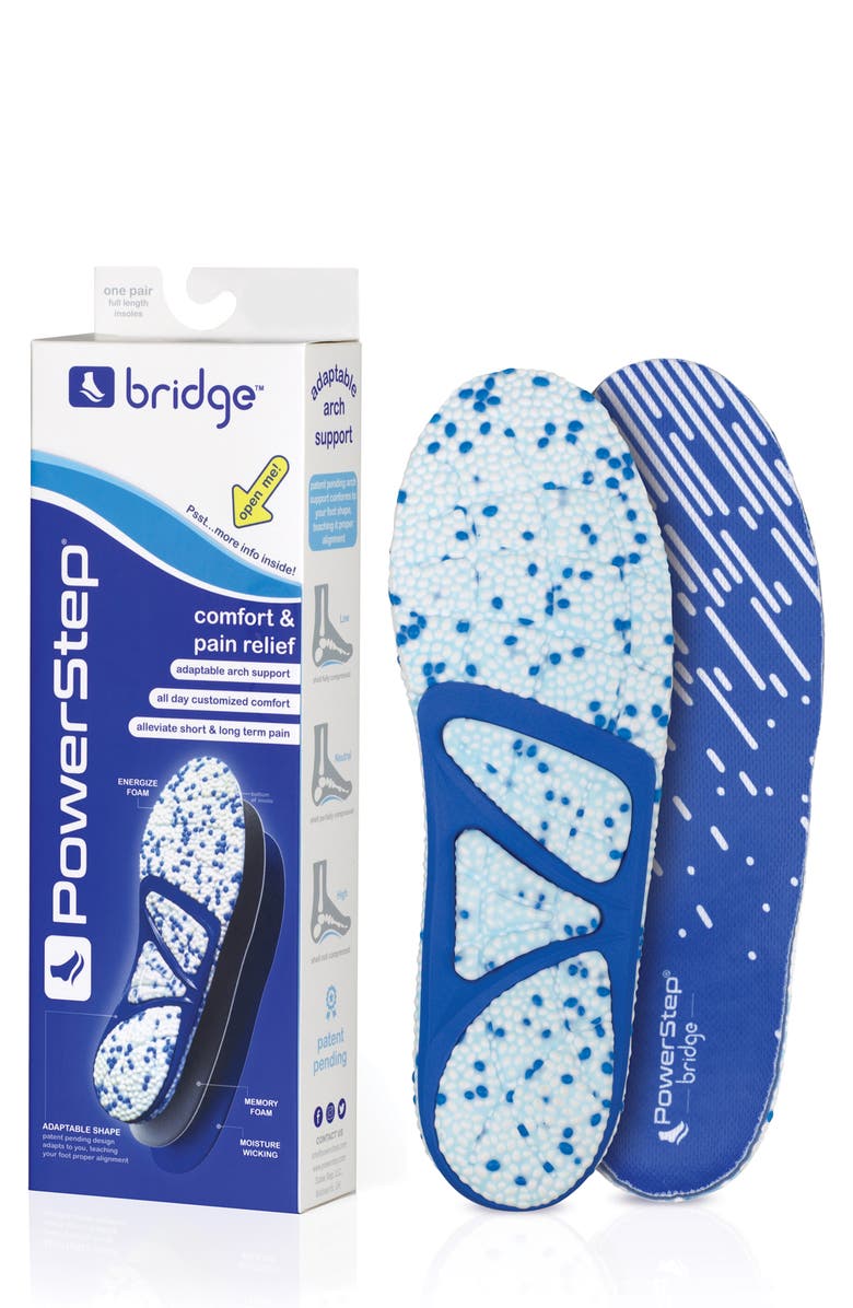 Foot Petals PowerStep Bridge Insole, Alternate, color, Blue