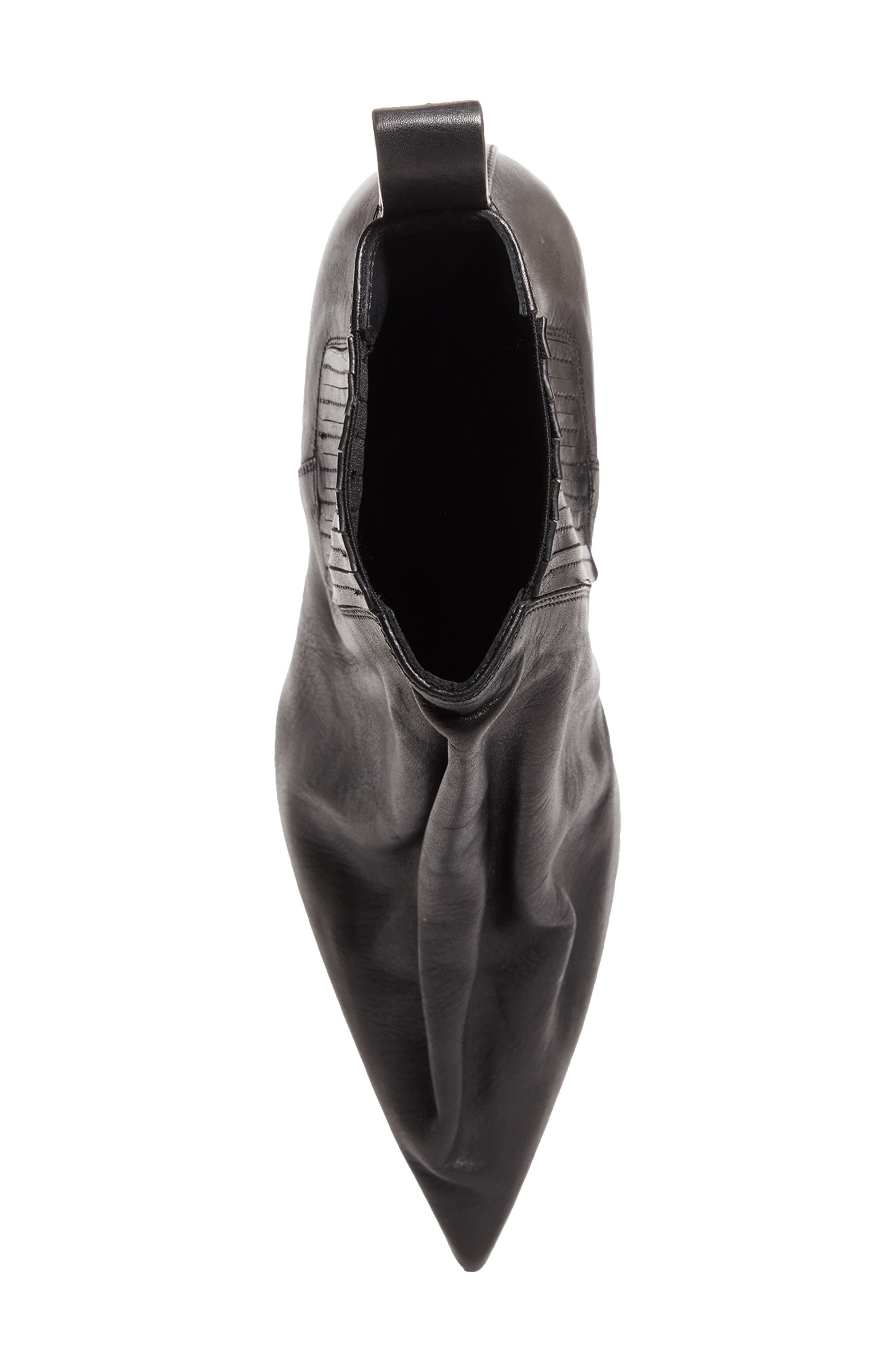 Rick Owens Taco Pointed Toe Wedge Chelsea Boot, Alternate, color, Black