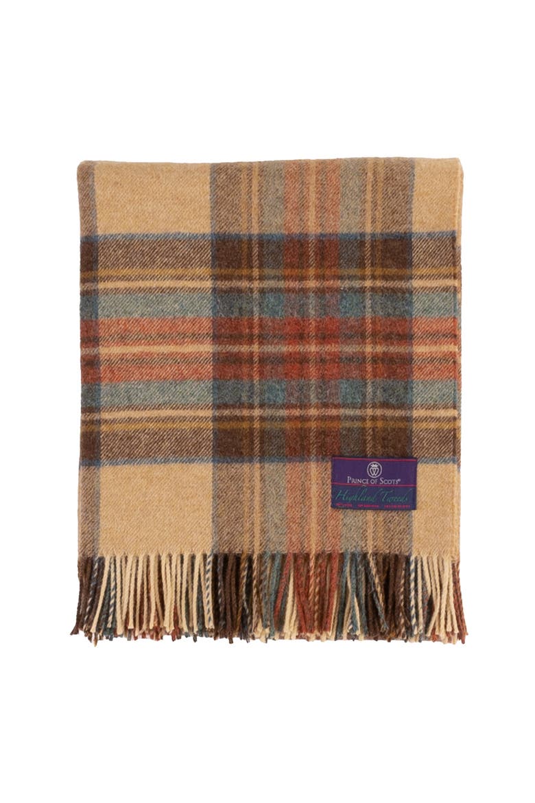 Highland Tweeds Shetland Lambswool Throw, Alternate, color, Antique Dress Stewart