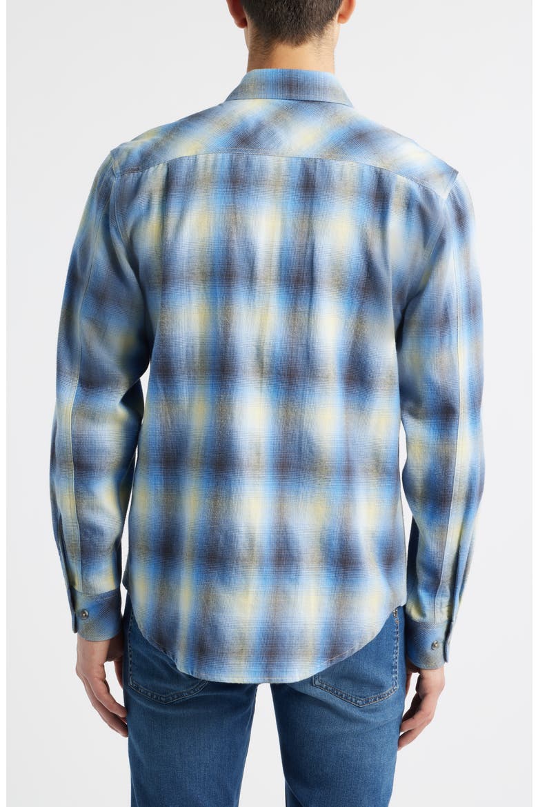 Ranchero Modern Fit Plaid Cotton Button-Up Shirt, Alternate, color, BLUE