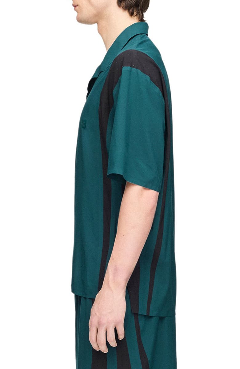 Y-3 Mesh Panel Woven Shirt, Alternate, color, Green
