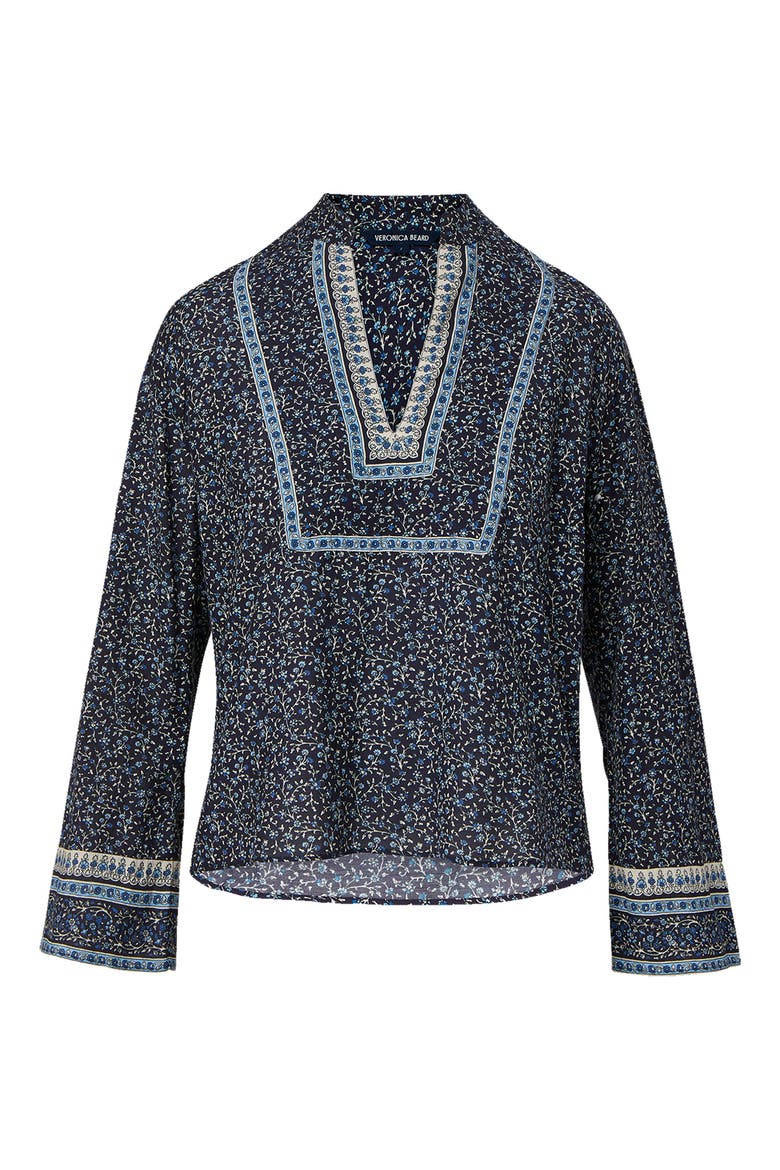 Cyra Cotton Blend Top, Alternate, color, NAVY MULTI