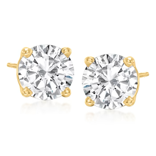 Anna Zuckerman Just Like Diamonds Only Better Studs 2 Carats In Yellow Gold
