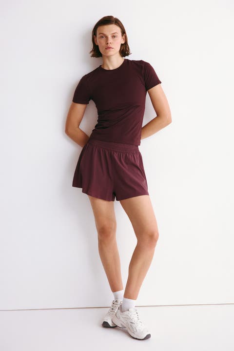 Layered Sports Shorts With Pocket