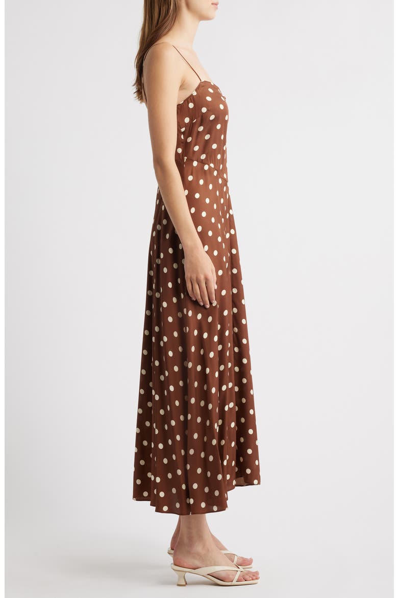 Lorraine Polka Dot Silk Blend Satin Midi Dress, Alternate, color, GEORGINE DOT