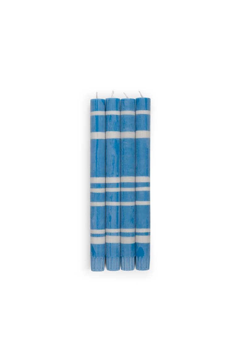 Striped Dinner Candles - Set of 4, Alternate, color, Nanking, Gull Grey