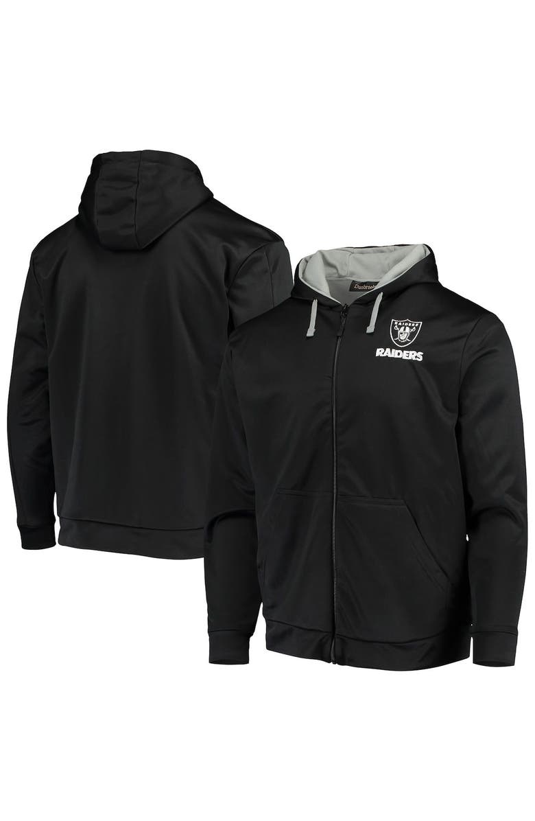 DUNBROOKE Men's Dunbrooke Black/Gray Las Vegas Raiders Apprentice Full-Zip Hoodie, Alternate, color, Black