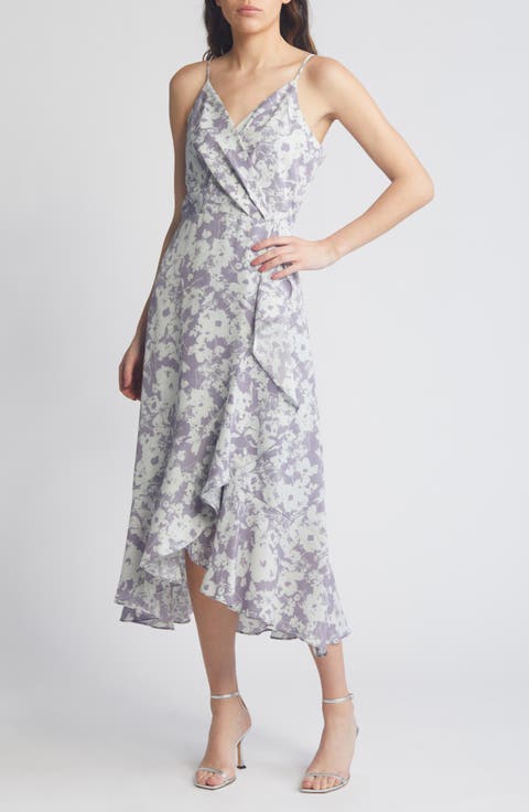 Faux Wrap Midi Dress