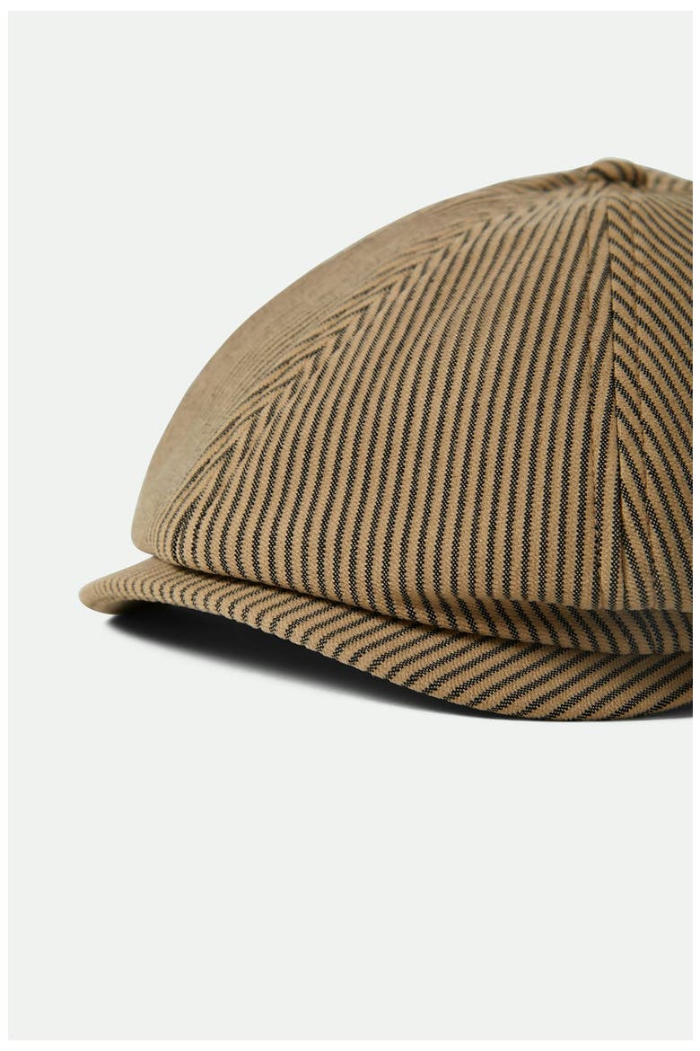 Brood Stripe Driving Cap, Alternate, color, DARK TAN/ BLACK HICKORY STRIPE
