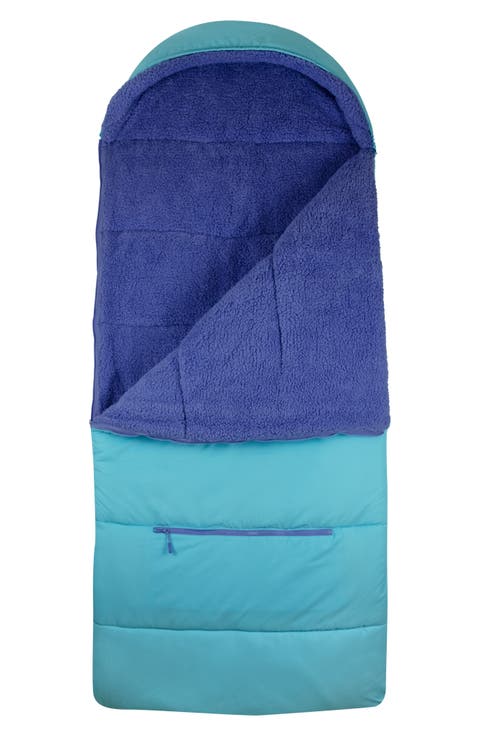 Kids' Sleep-n-Pack Faux Shearling Lined Sleeping Bag Backpack