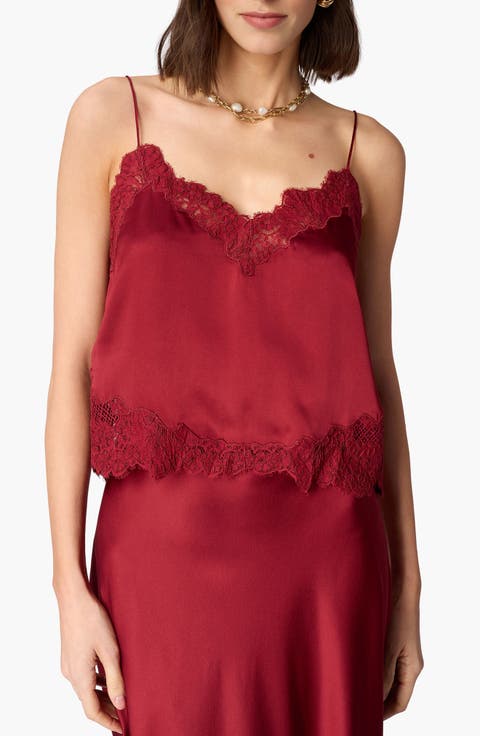 Malena Lace Trim Silk Camisole