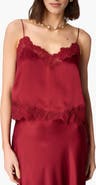 CAMI NYC Malena Lace Trim Silk Camisole