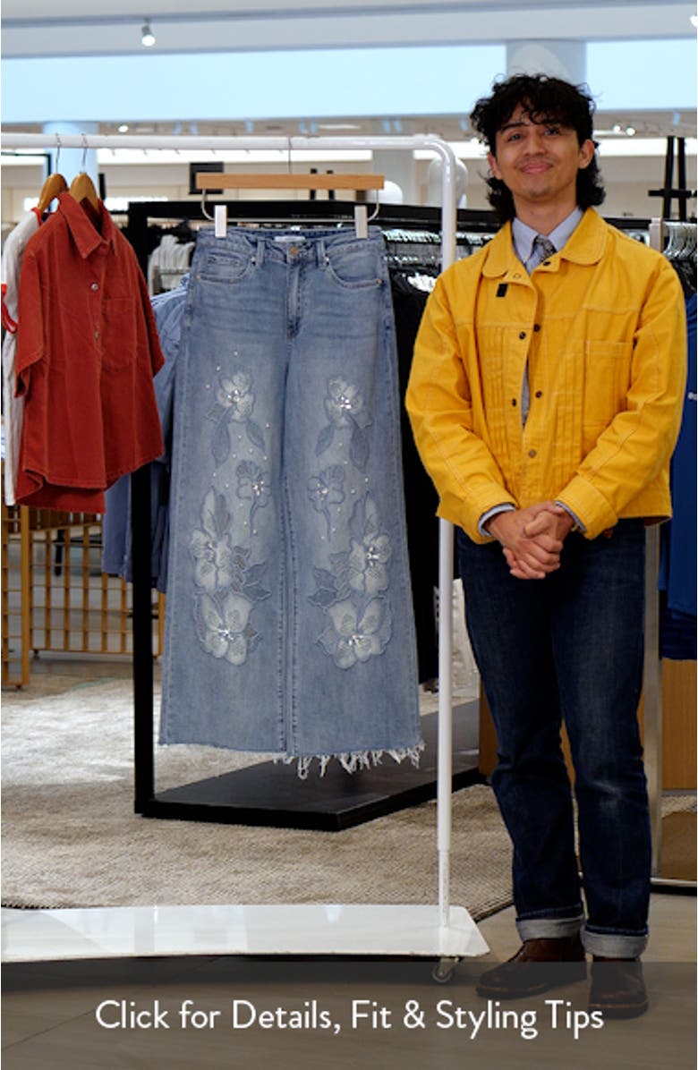 Portland Embellished High Waist Wide Leg Jeans, sales video thumbnail