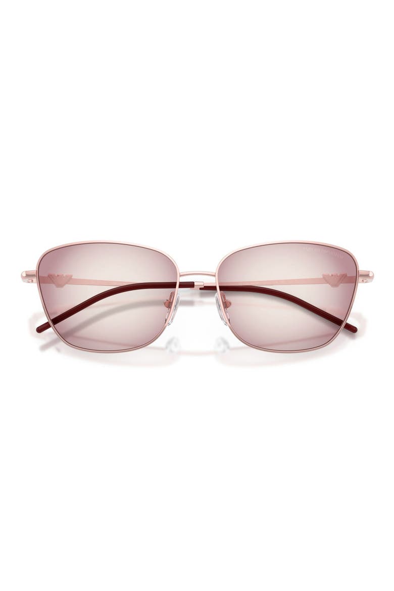 57mm Irregular Sunglasses, Alternate, color, SHINY METALIZED PINK / VIOLET