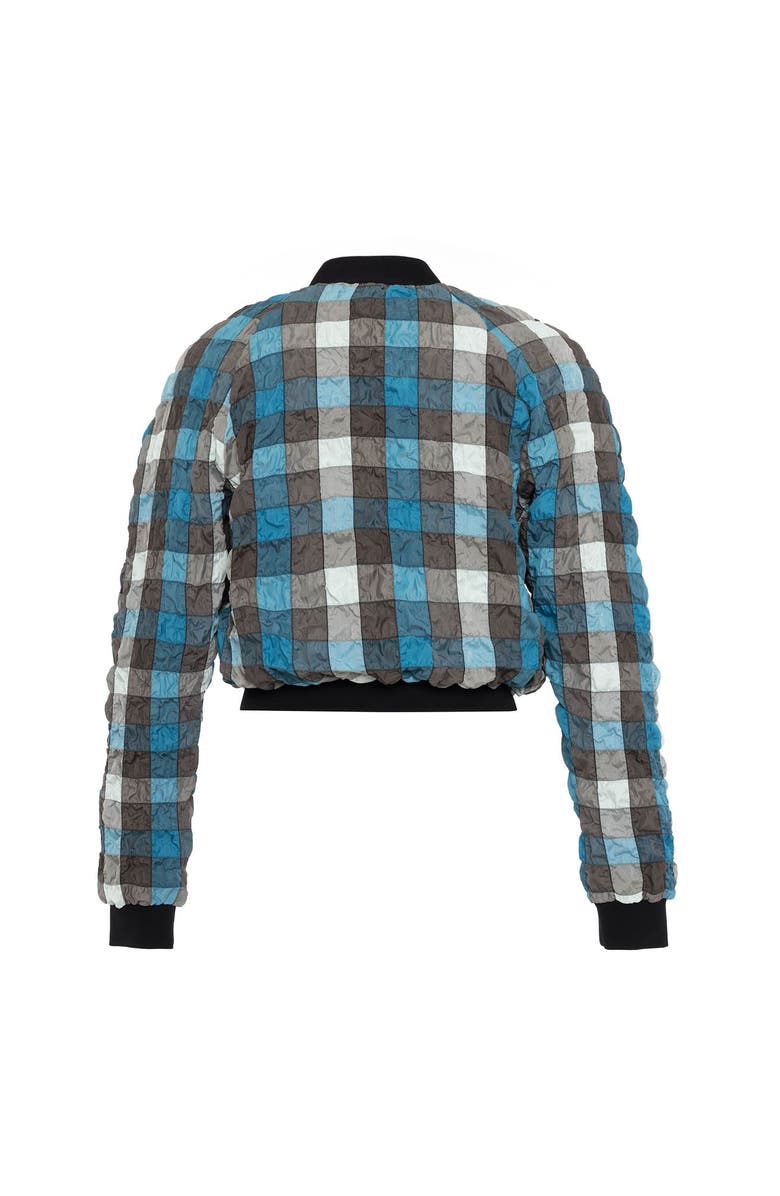 THEO The Label Calypso Plaid Bomber, Alternate, color, Black
