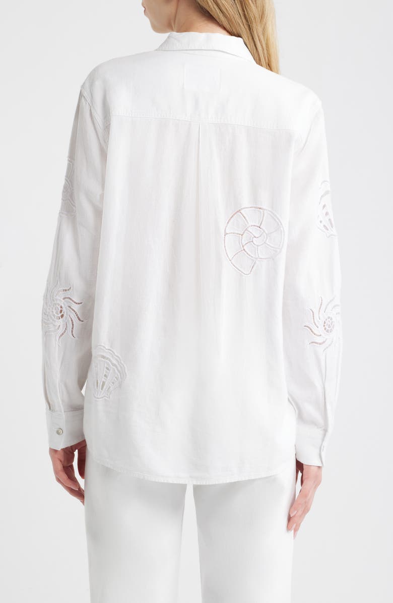 Rails Charli Linen Blend Button-Up Shirt, Alternate, color, White Seashells