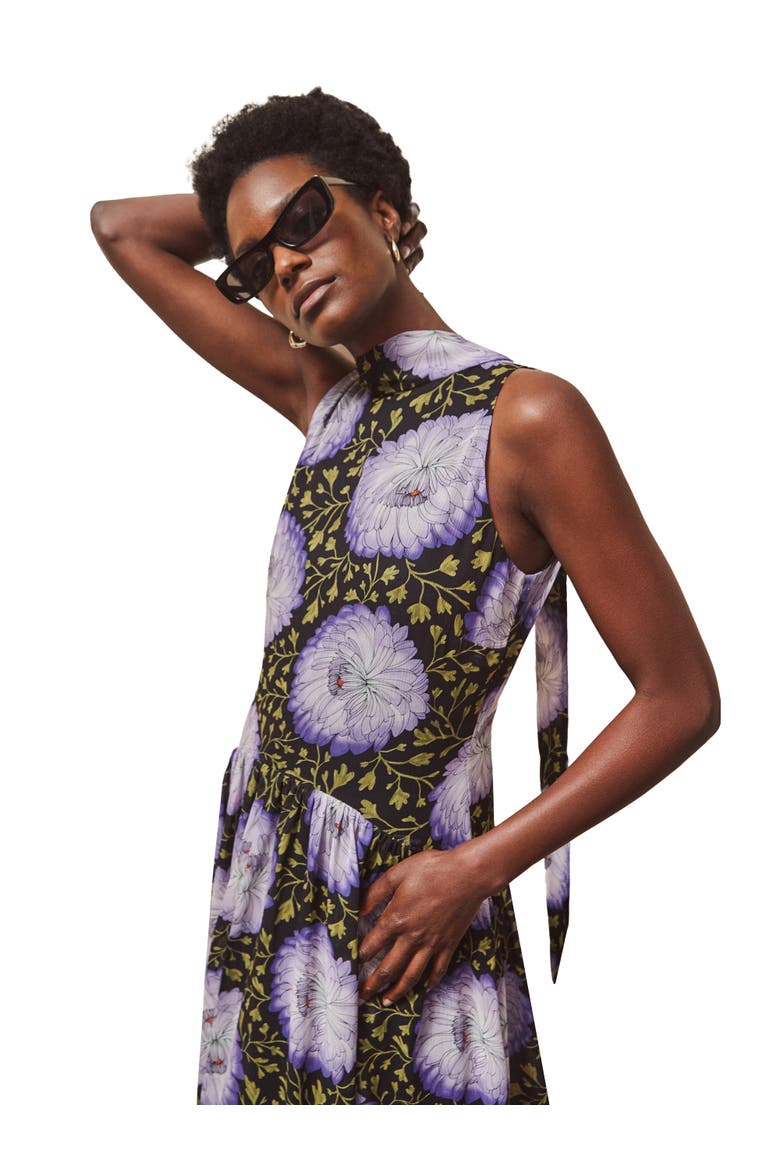 Print Chiffon Maxi Dress, Alternate, color, Lilac
