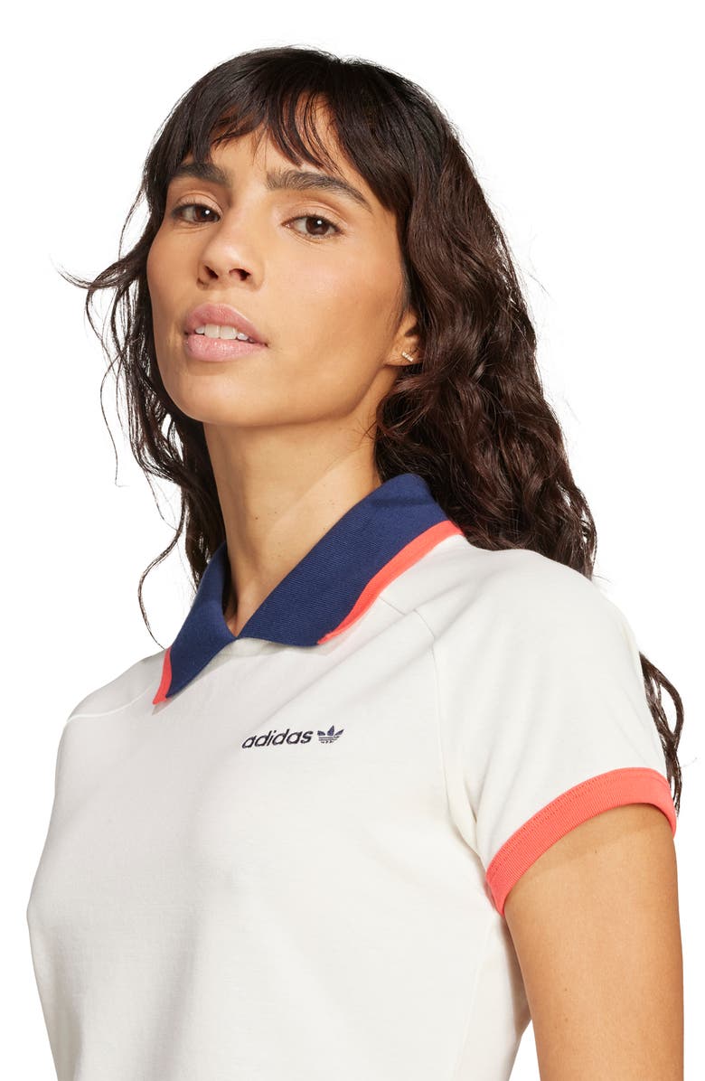 adidas Trefoil Logo Stretch Cotton Piqué Polo, Alternate, color, Owhite