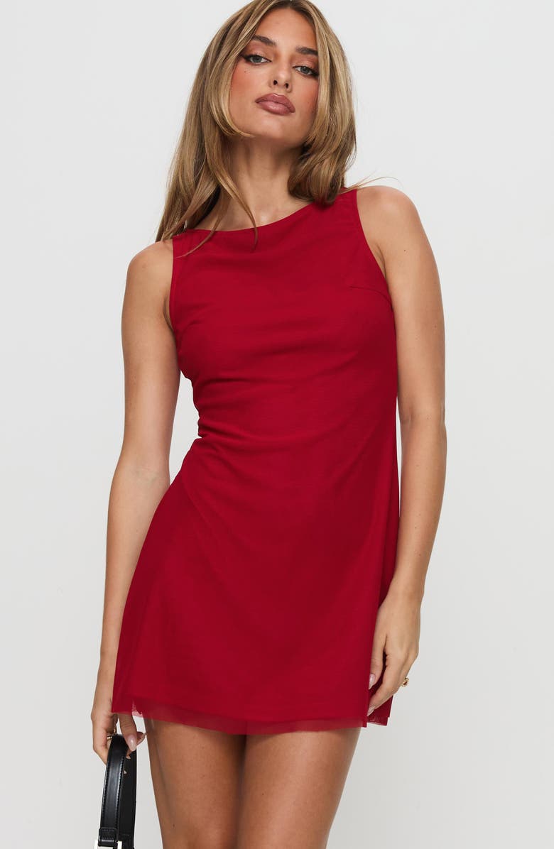 Princess Polly Lukea Sleeveless Mesh Minidress, Alternate, color, 