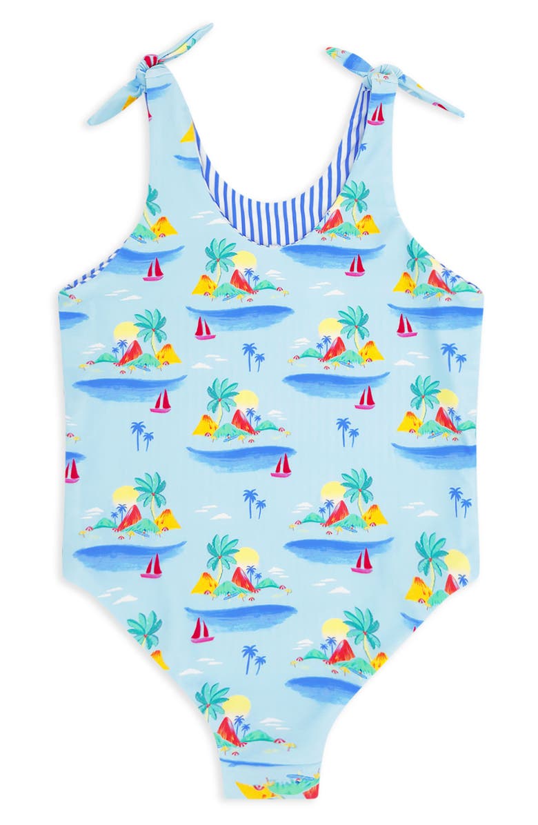 Feather 4 Arrow Kids' Skye Reversible UPF 50+ One-Piece Swimsuit, Alternate, color, Clearwater