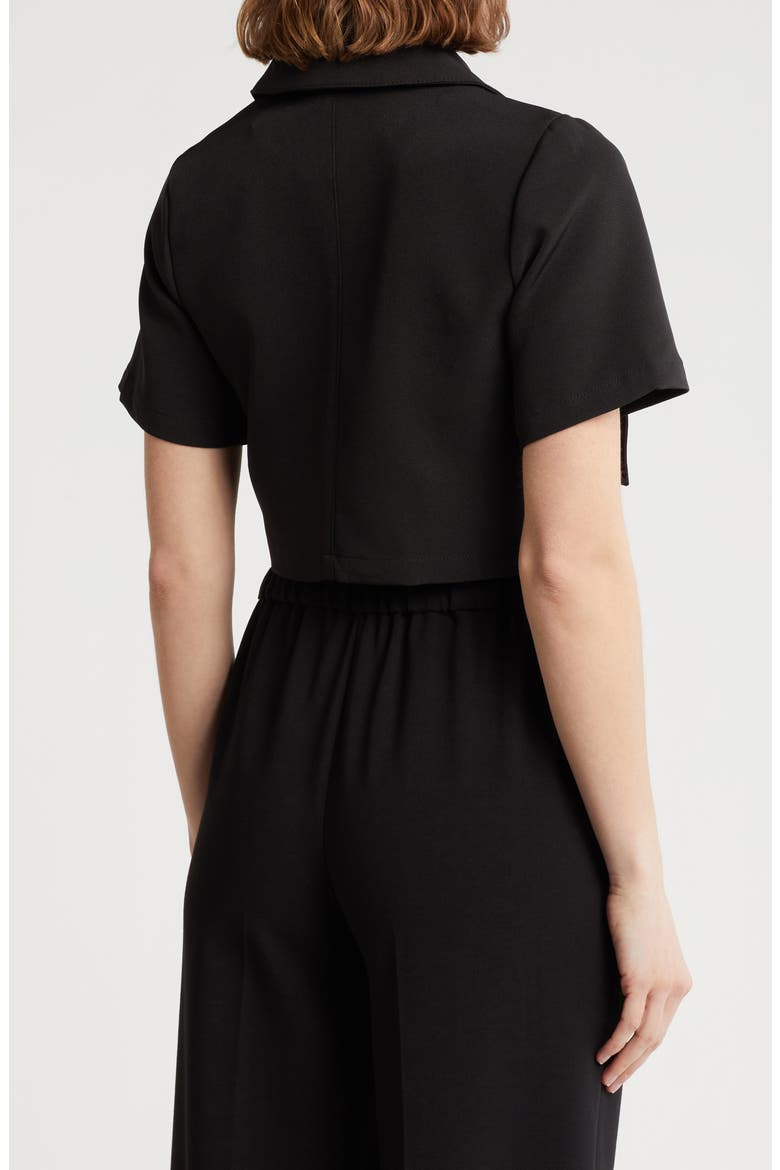 Barcelona Short Sleeve Crop Utility Jacket, Alternate, color, BLACK