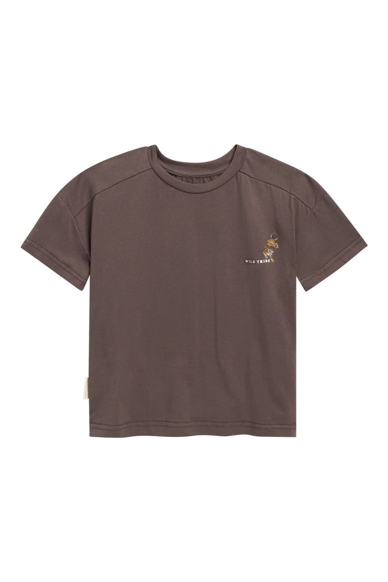 Kids' Wild Tribe Graphic Drop Shoulder Tee, Main, color, IRON
