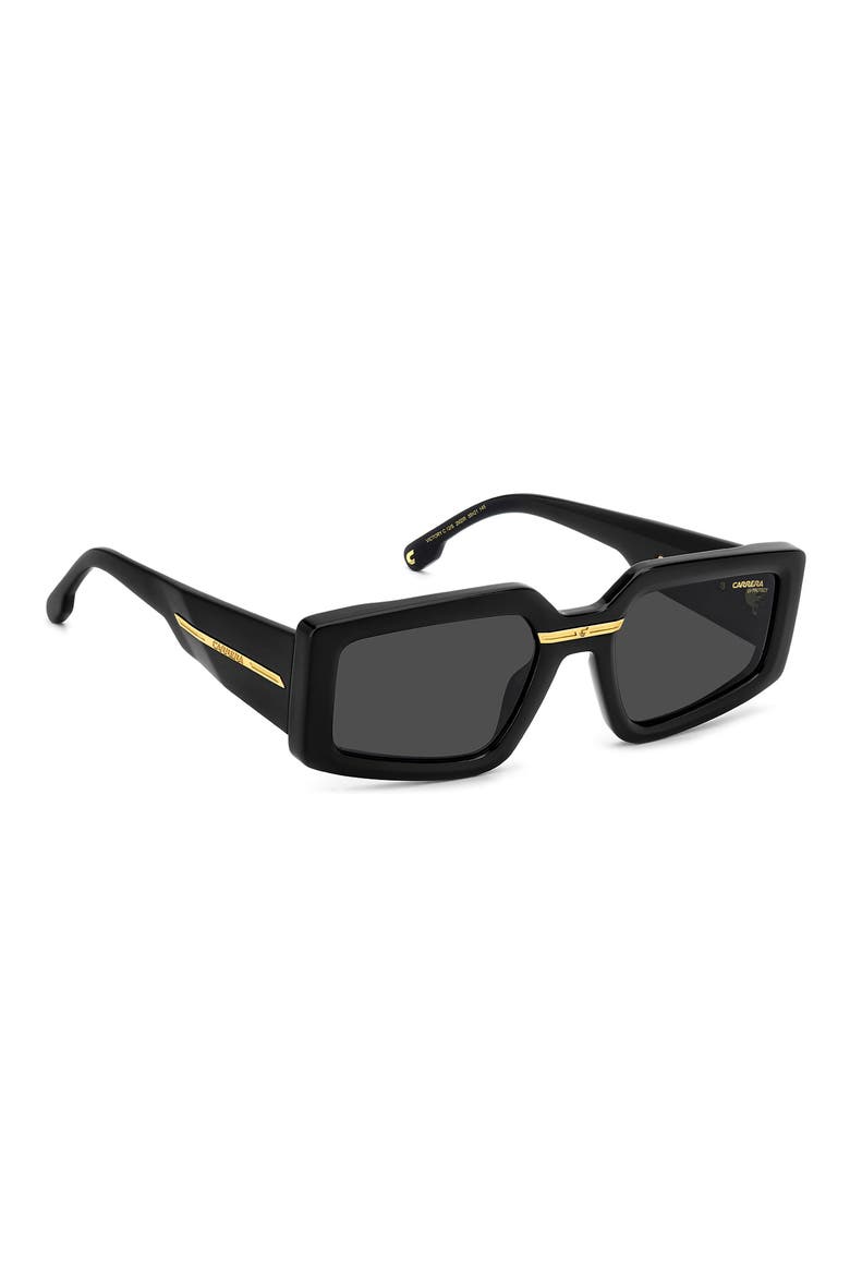 Victory 55mm Square Geometric Sunglasses, Alternate, color, BLACK GOLD/ GREY