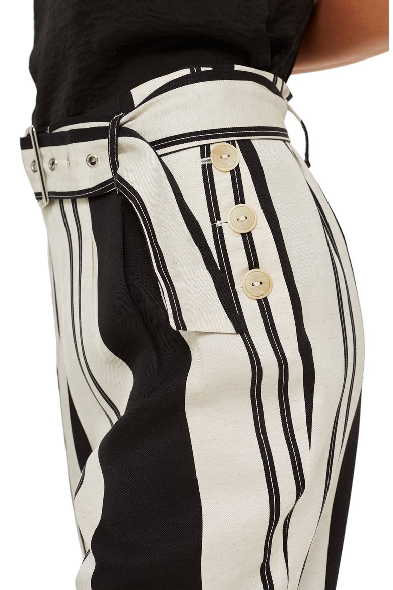Dolly Stripe Tapered Trousers, Alternate, color, BLACK MULTI