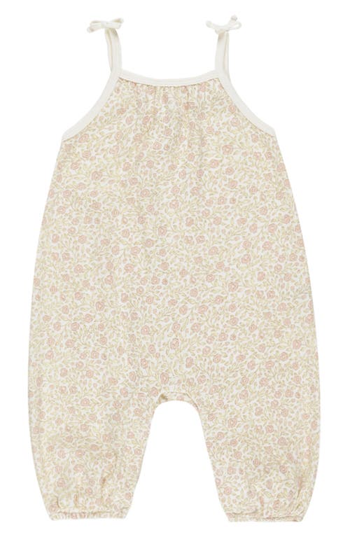 Quincy Mae Primrose Print Organic Cotton Romper In Ivory