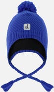 Deux par Deux Boy Winter Peruvian Fleece Lined Ear Flap Knit Hat with Pompom