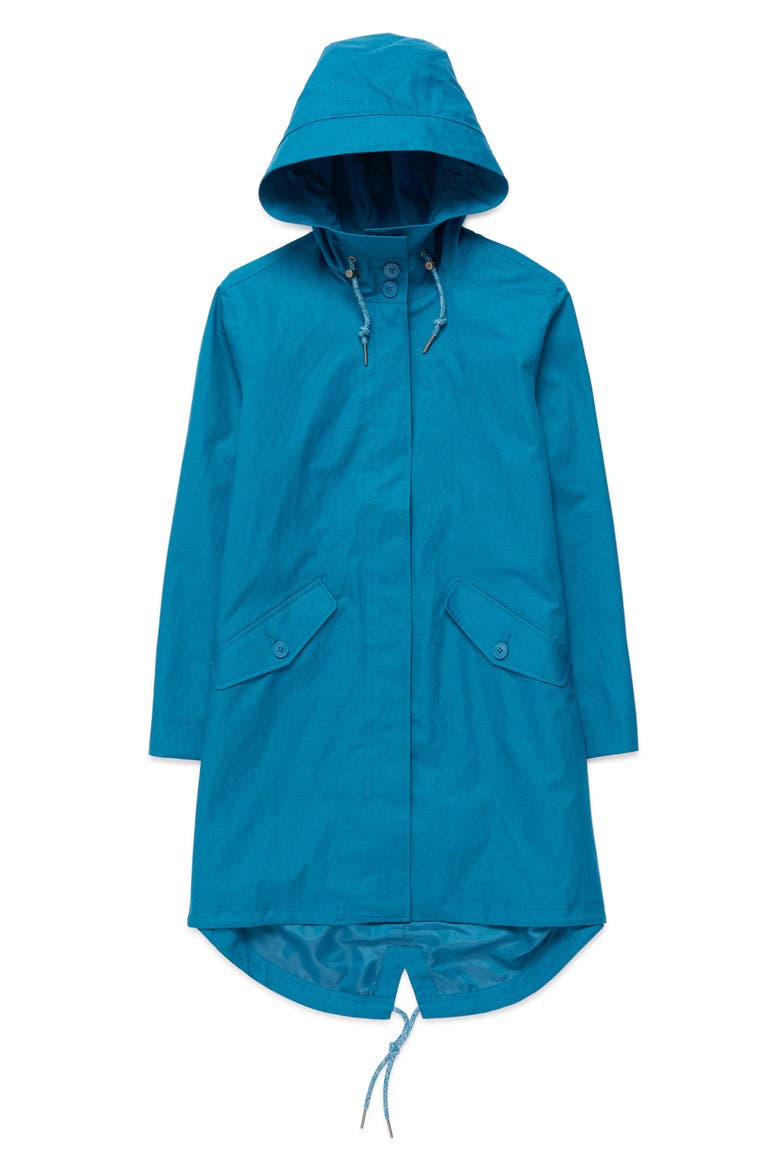 Seafaring Waterproof Linen & Cotton Hooded Coat, Alternate, color, SHORE
