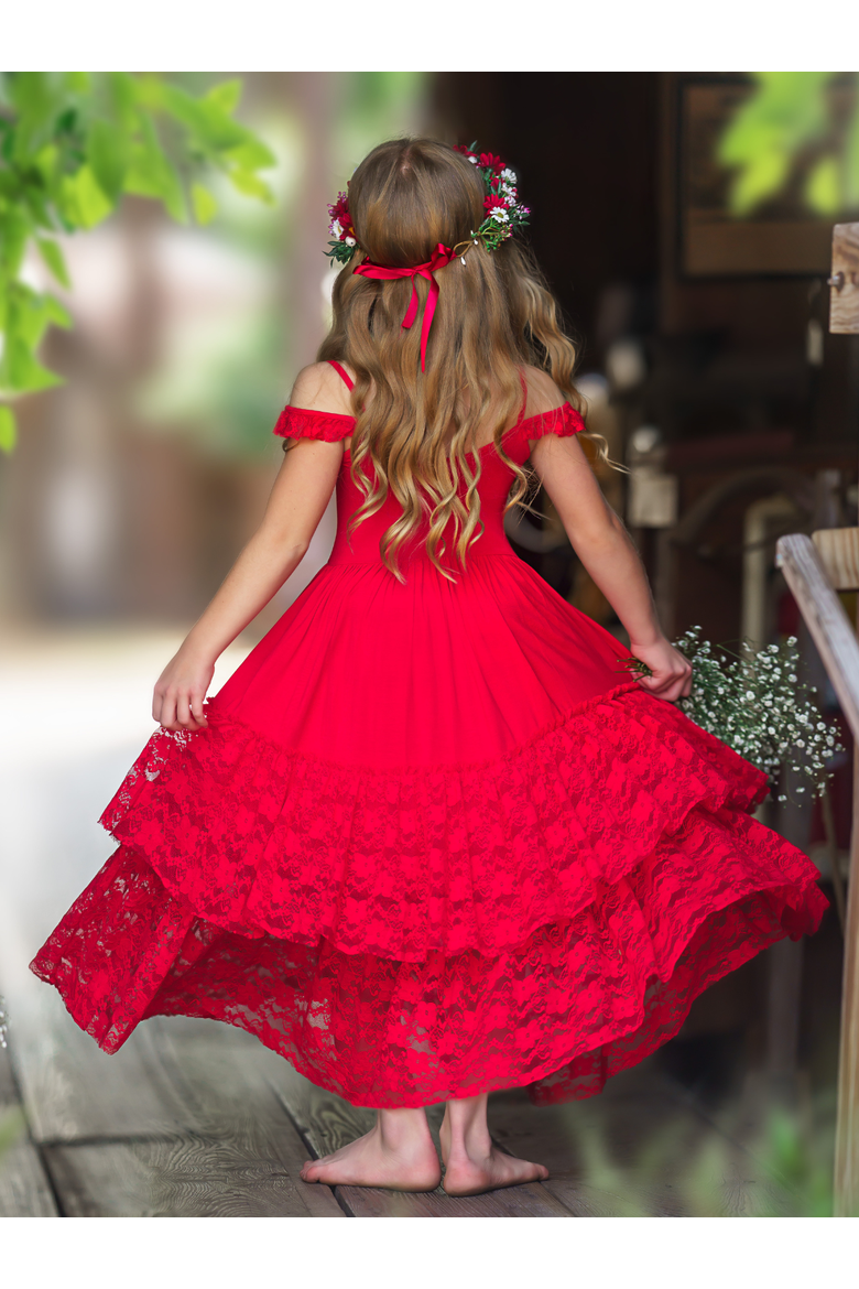 Ruby Red Ruffle Dress Ruby Red Tiered Lace Ruffle Maxi Dress (Women) | Nordstrom