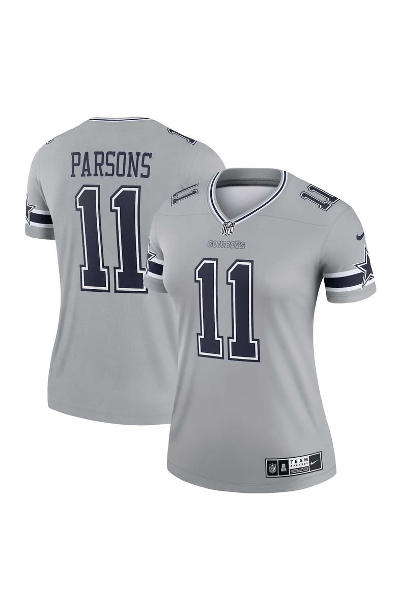 Nike Women's Nike Micah Parsons Silver Dallas Cowboys Inverted Legend Jersey, Main, color, 