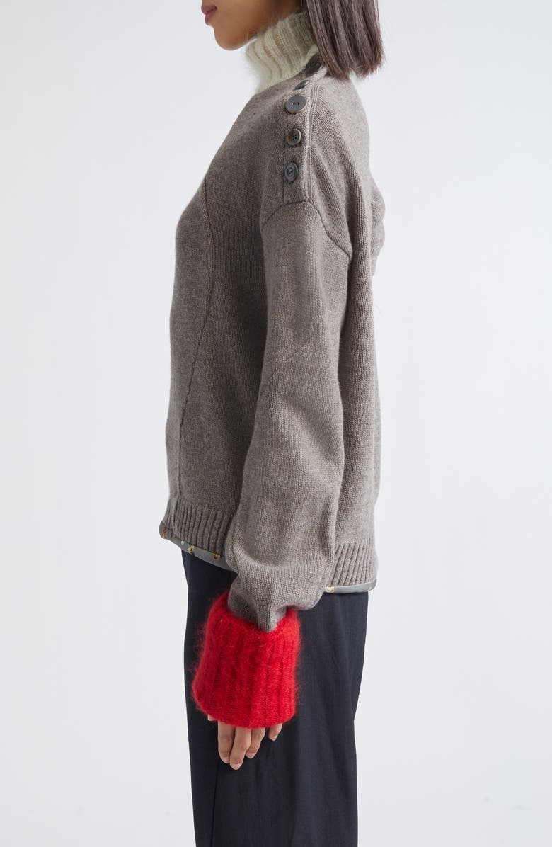 Undercover Cashmere, Mohair & Silk Blend Turtleneck Sweater, Alternate, color, Top Gray