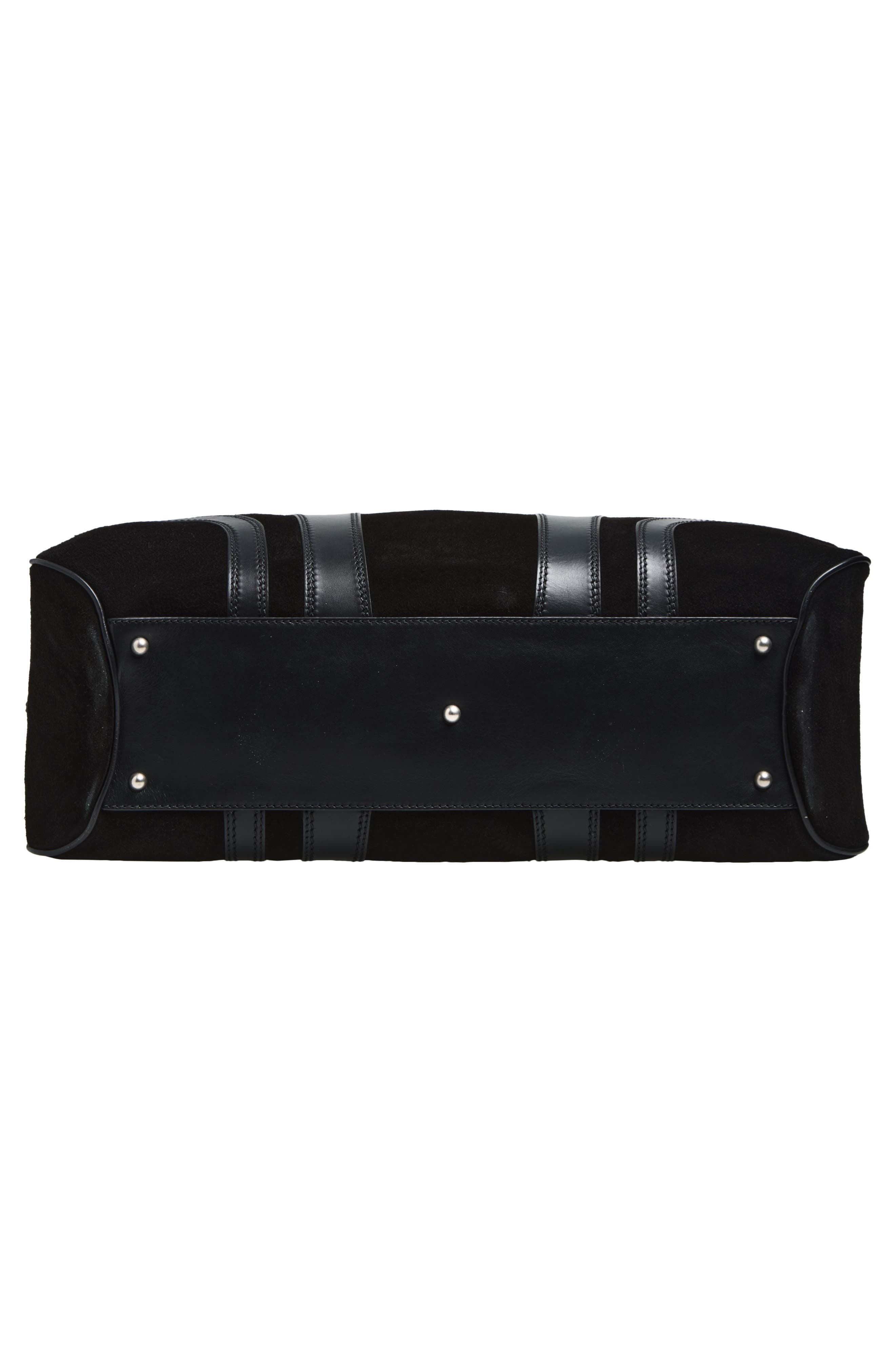 Dries Van Noten Suede Duffle Bag, Alternate, color, Black