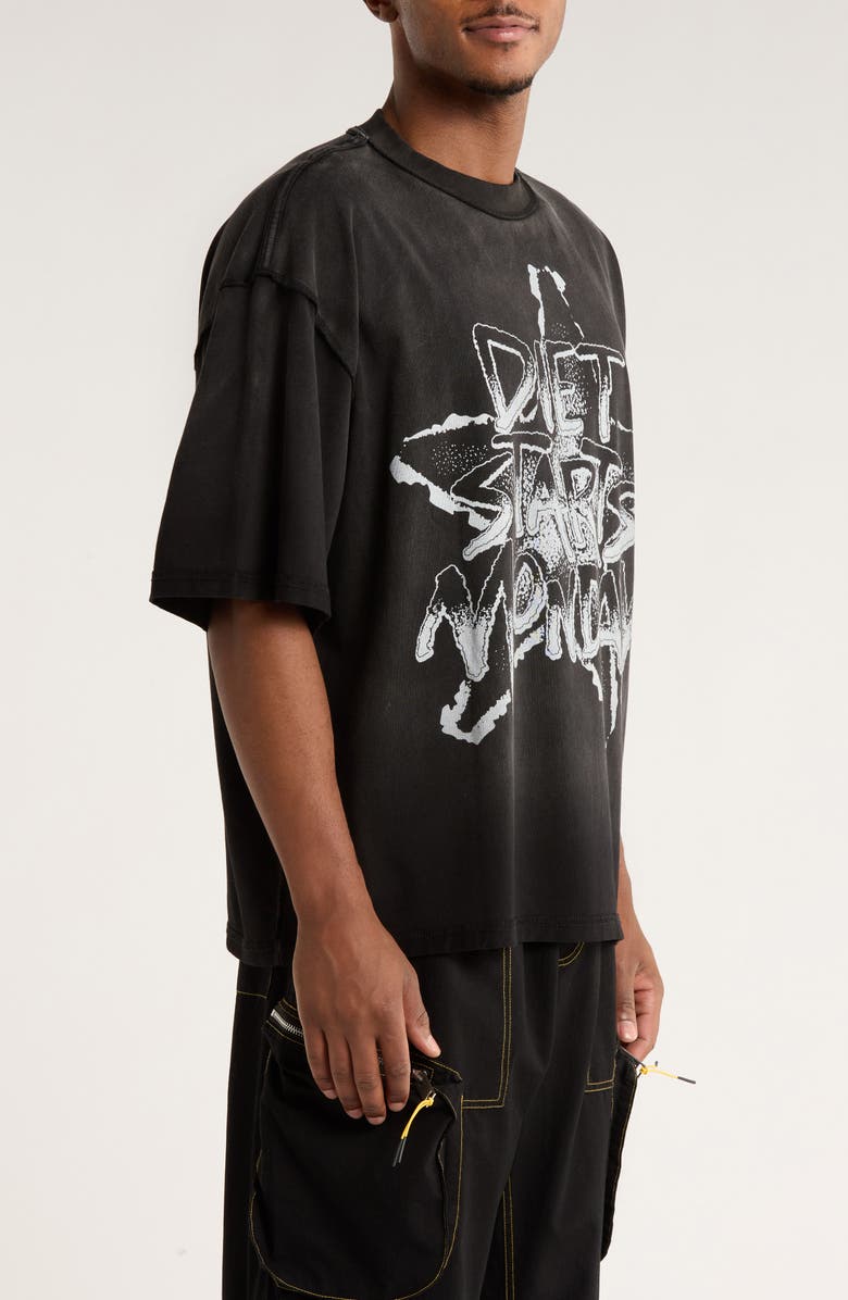 DIET STARTS MONDAY Fading Star Cotton Graphic T-Shirt, Alternate, color, Vintage Black/White