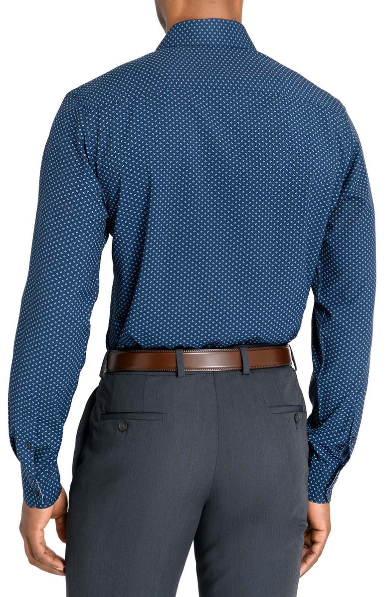 W.R.K Slim Fit Dash Print Performance Dress Shirt, Alternate, color, 
