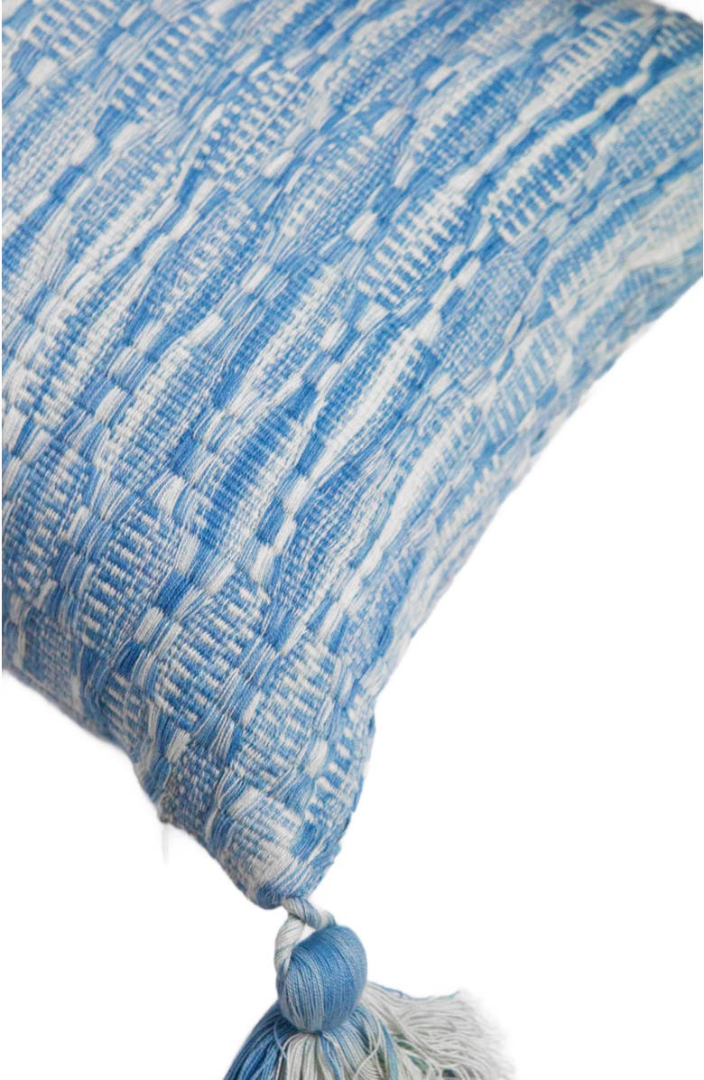 Archive New York Antigua Naturally Dyed Solid Handwoven Cotton Throw Pillow, Alternate, color, Faded Indigo Solid