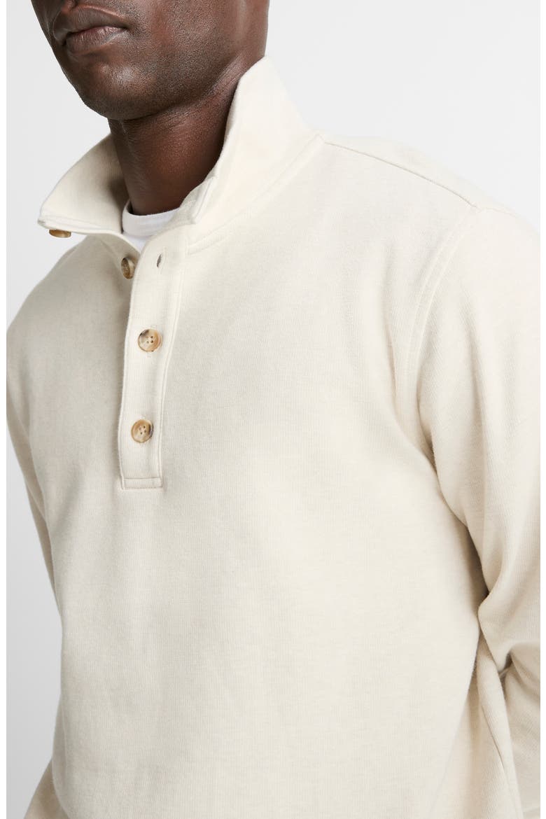 Long Sleeve Stand Collar Cotton Henley, Alternate, color, BONE