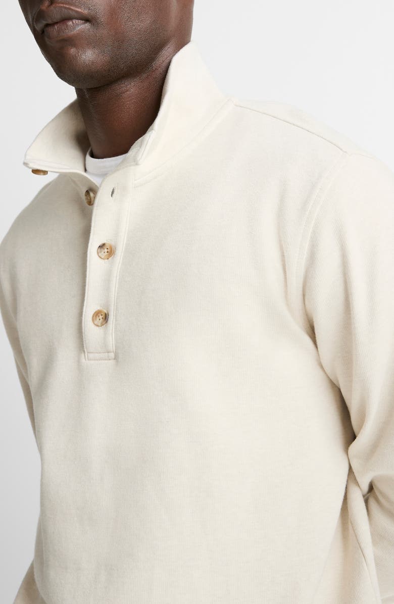 Vince Long Sleeve Stand Collar Cotton Henley, Alternate, color, Bone