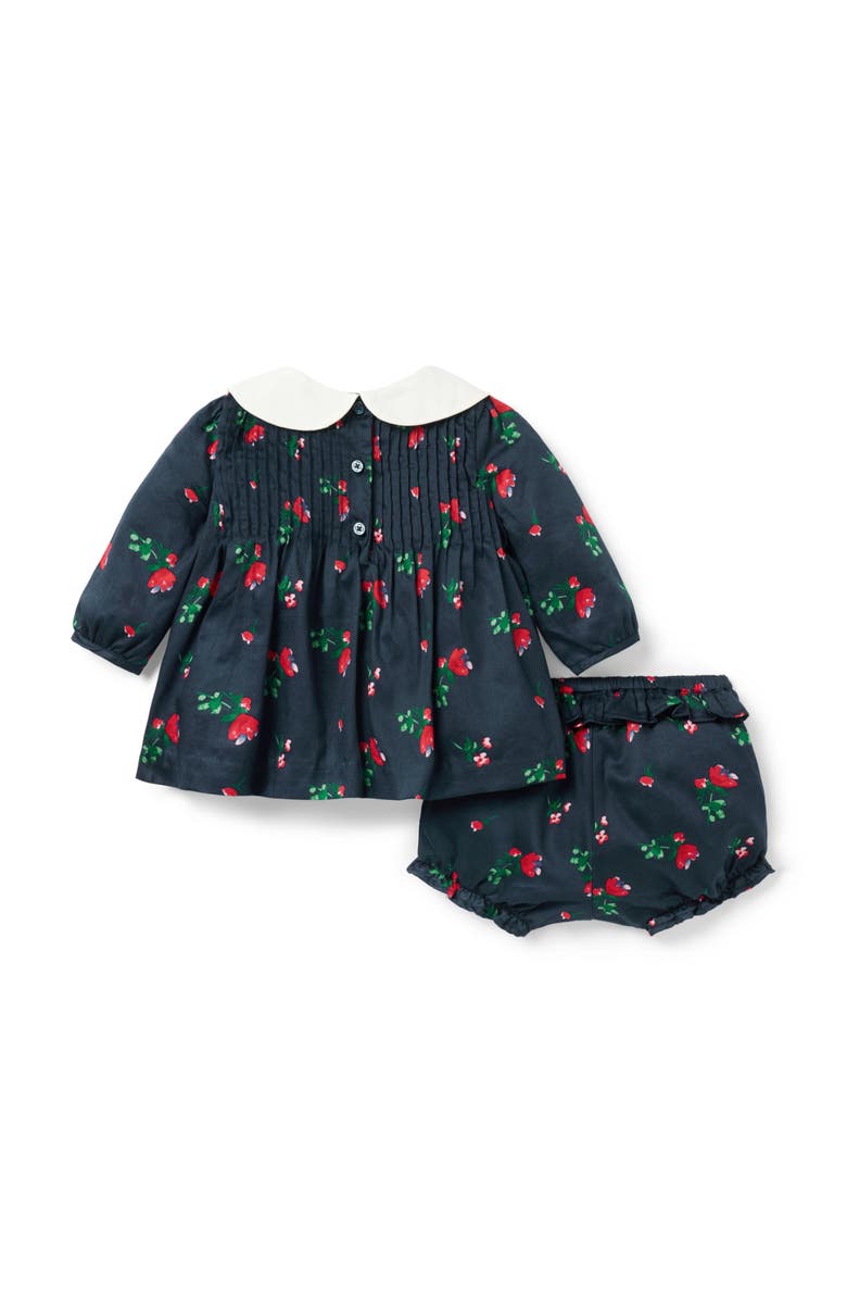 Janie and Jack Baby Floral Pintuck Matching Set, Alternate, color, Blue