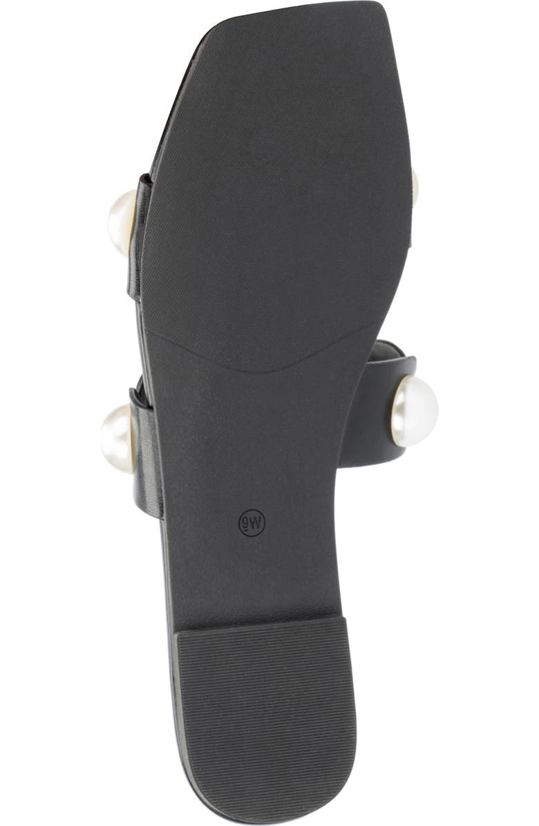 Fashion to Figure Sage Faux Pearl Studded Slide Sandal - Wide Width, Alternate, color, Black