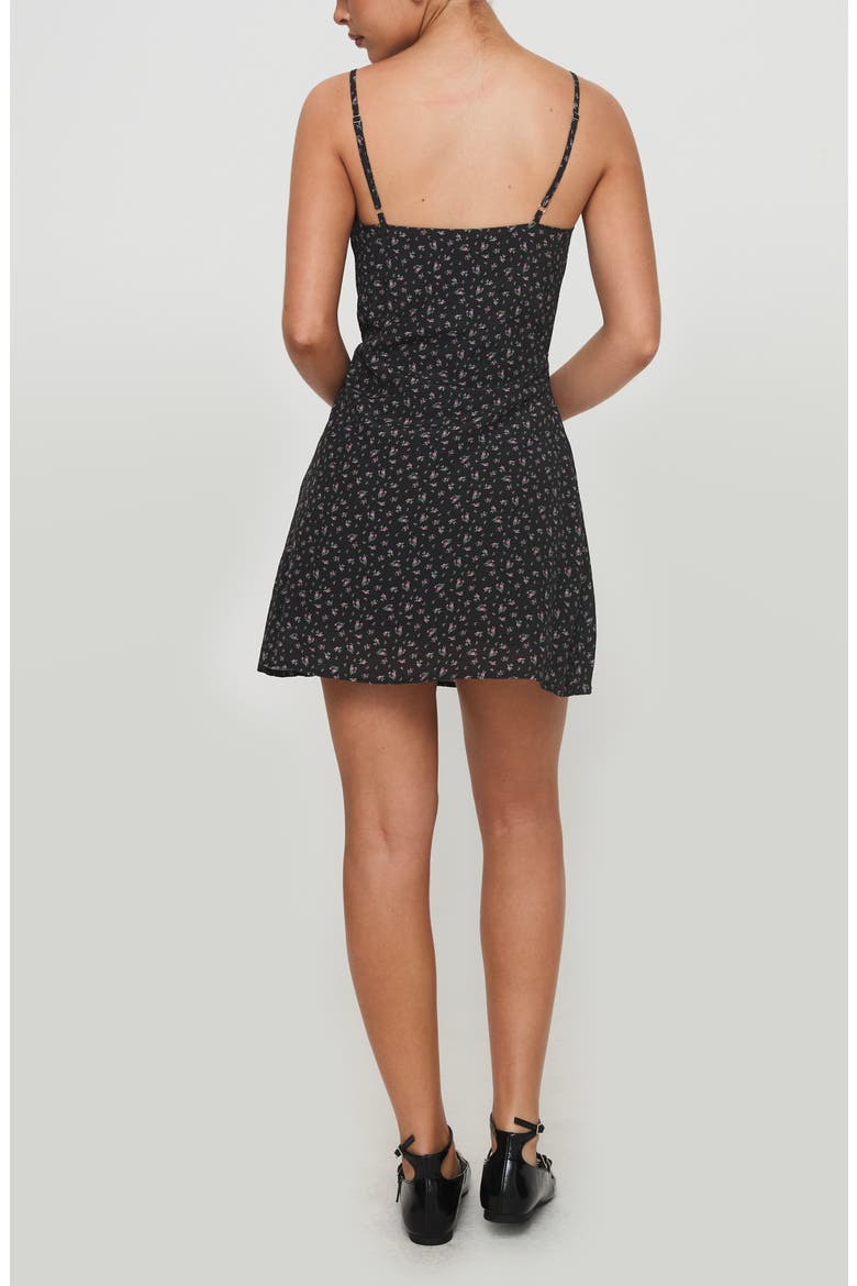 Jaye Floral Minidress, Alternate, color, BLACK