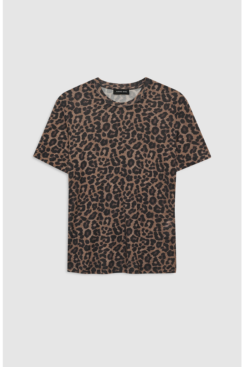 Sylvie Tee, Alternate, color, Black / Brown Leopard